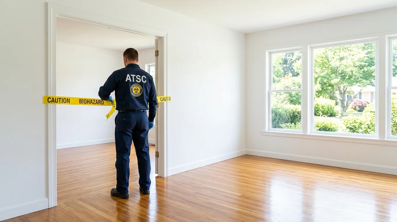 Certified biohazard cleanup crew performing Crime Scene Cleanup in Edinburg